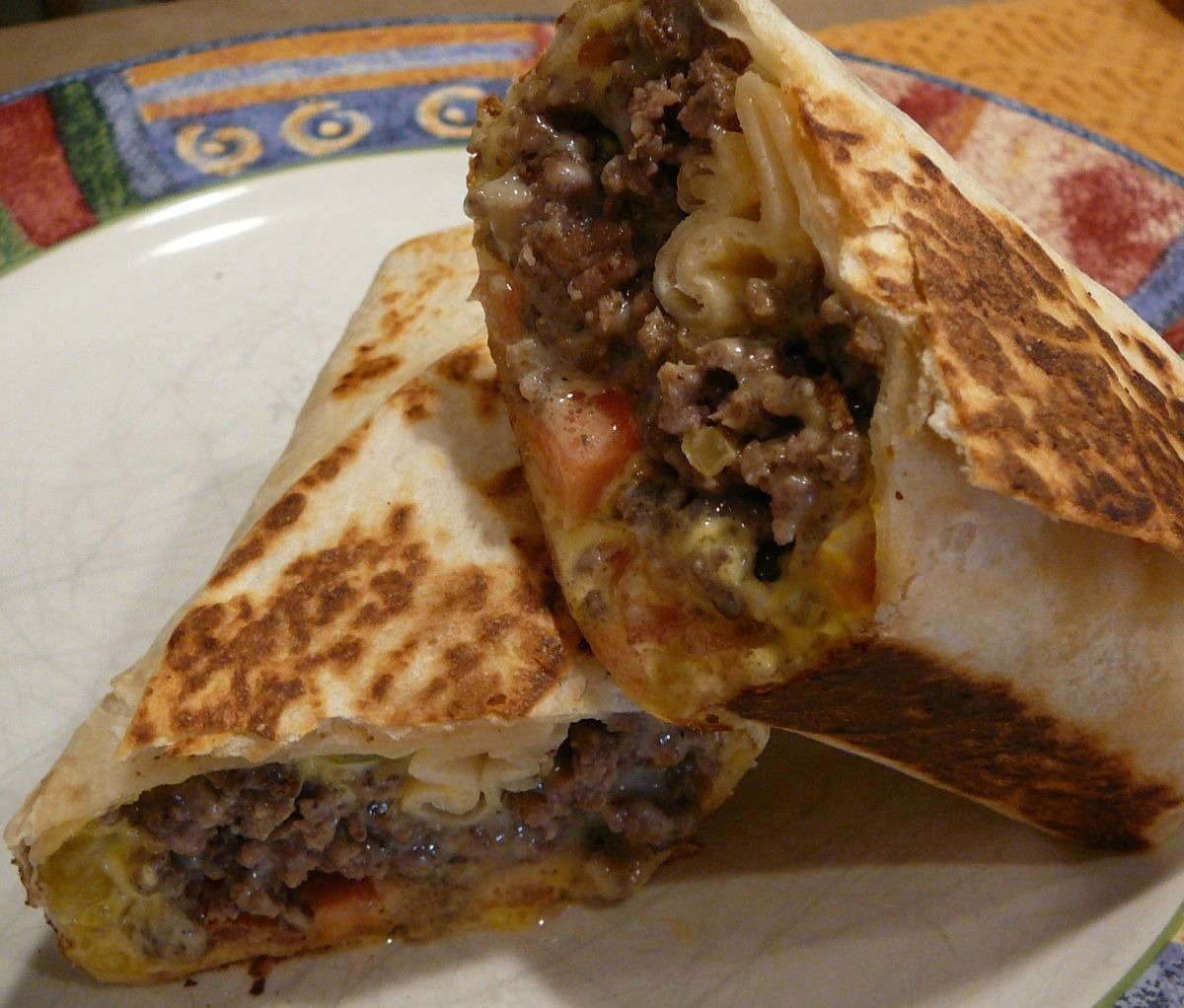 Grilled Cheeseburger Wraps 99easyrecipes