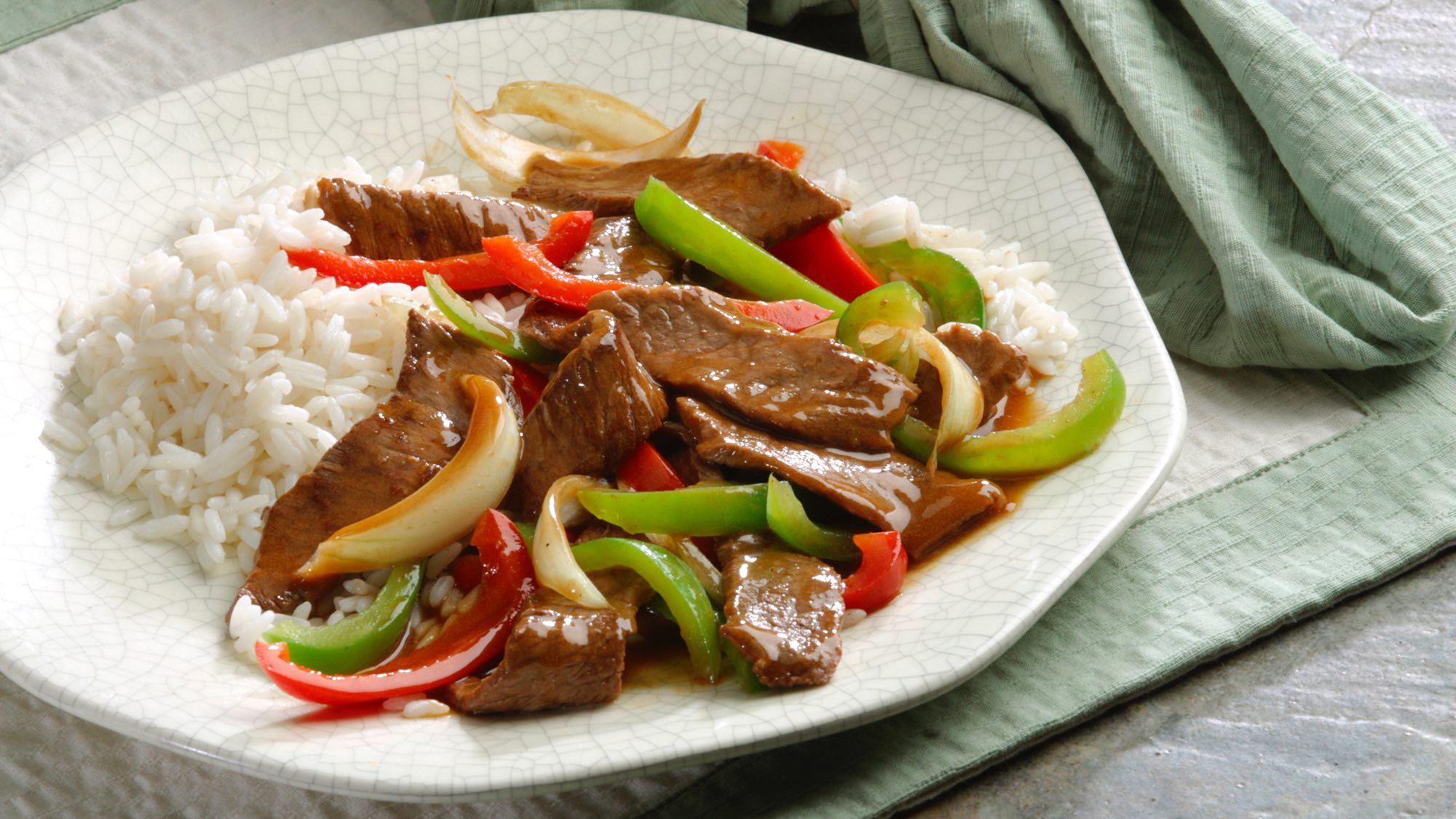 Peppered Steak and Rice – 99easyrecipes