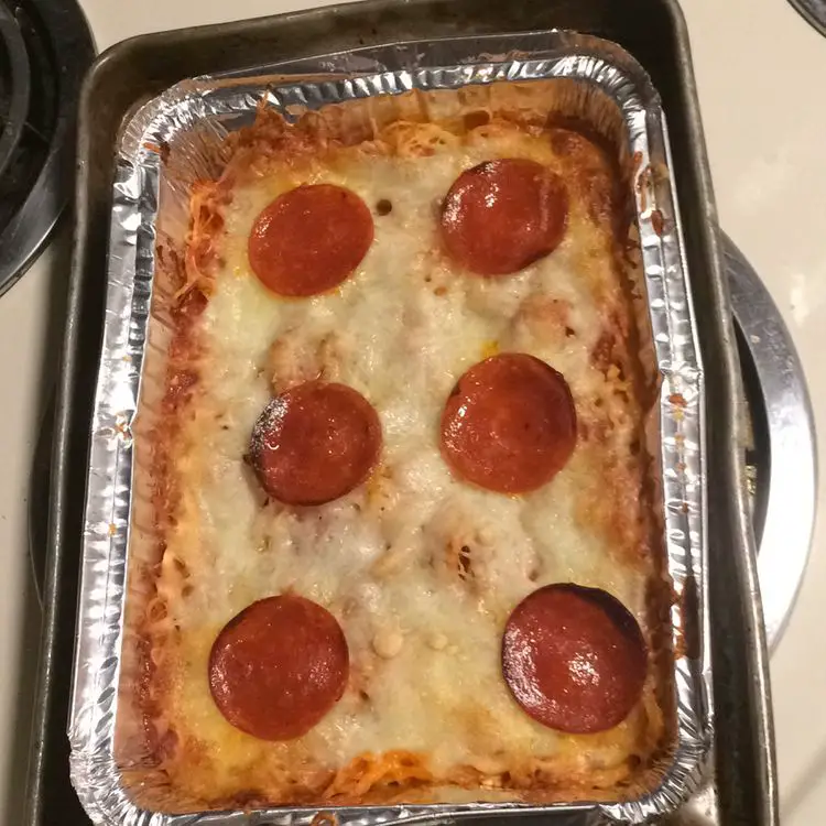 Pizza Spaghetti Casserole