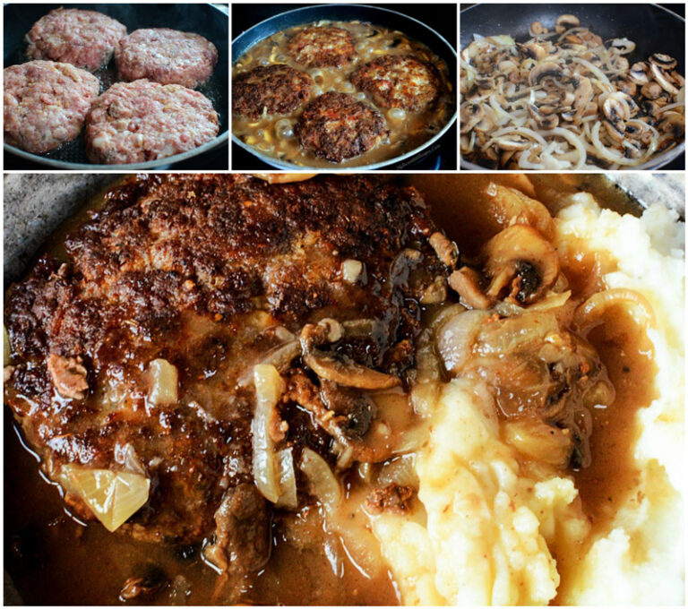 Southern Hamburger Steaks with Onion Mushroom Gravy Easy Recipes