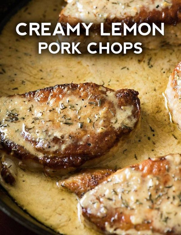 Creamy Lemon Thyme Pork Chops – 99easyrecipes