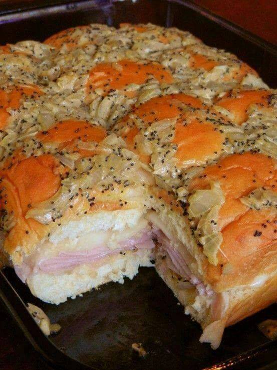 Hawaiian Baked Ham and Swiss Sandwiches