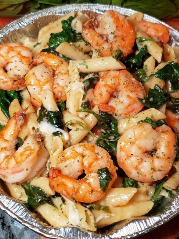 Cheese Shrimp Penne Pasta & Spinach – Easy Recipes