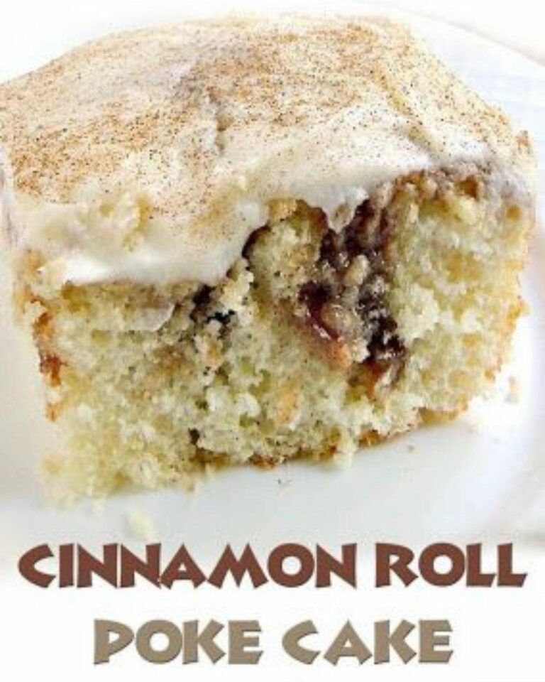 Cinnamon Roll Poke Cake 99easyrecipes