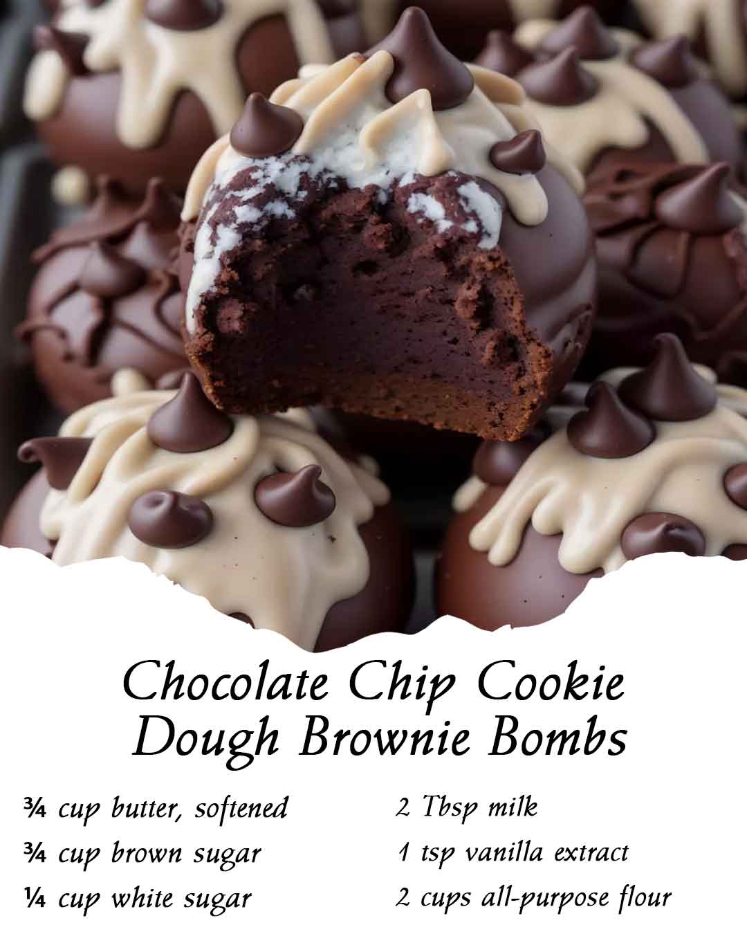 Chocolate Chip Cookie Dough Brownie Bombs – 99easyrecipes