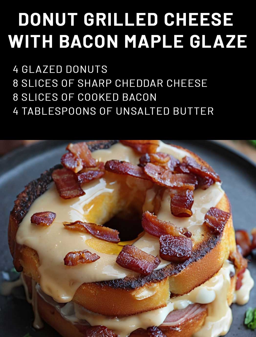 Donut Grilled Cheese with Bacon Maple Glaze – 99easyrecipes