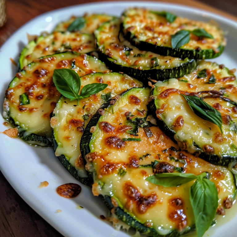 Cheesy Garlic Zucchini Steaks 99easyrecipes