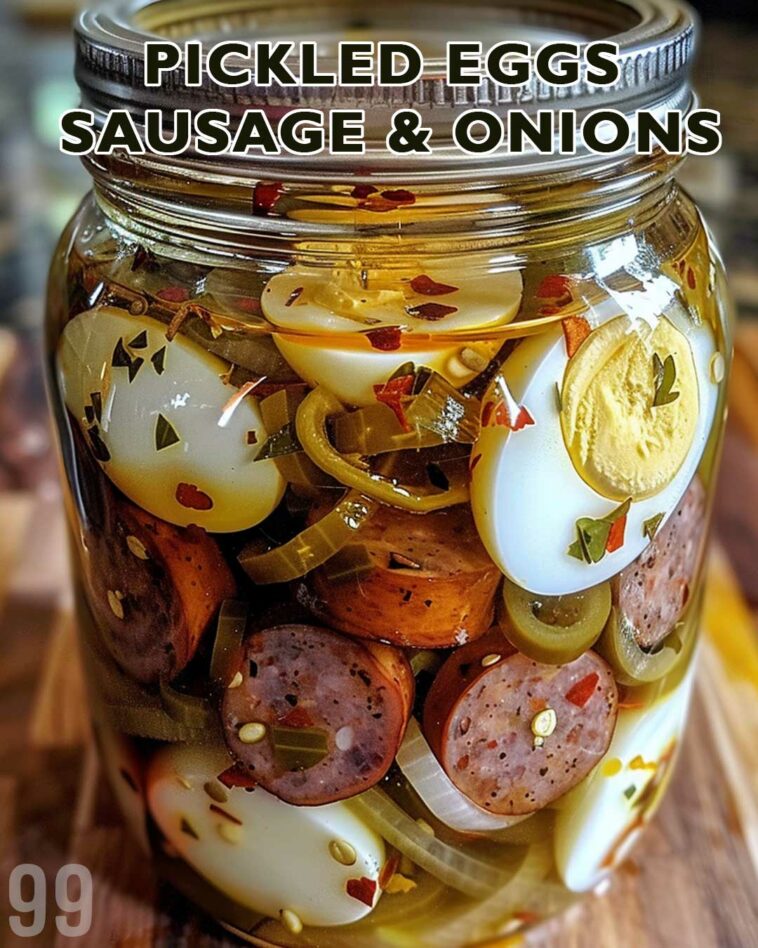 Pickled Eggs Sausage & Onions